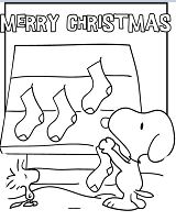 Snoopy Navidad 1 Página Para Colorear