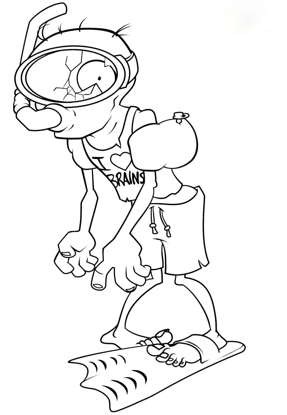 Snorkel Zombie Coloring Pages