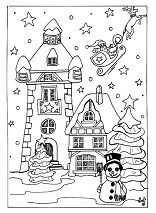 Snow-Covered House Coloring Pages