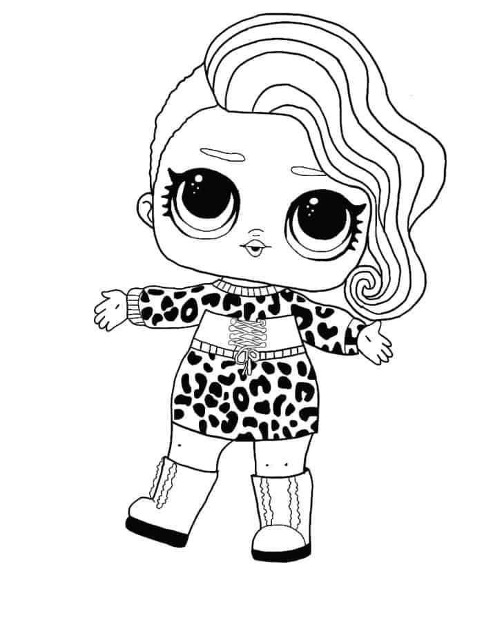 Lol Surprise Doll Snow Leopard Coloring Page