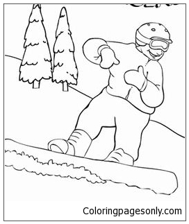 Páginas para colorir de snowboard