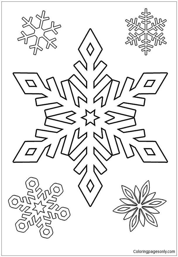 Snowflake Sheet Coloring Pages