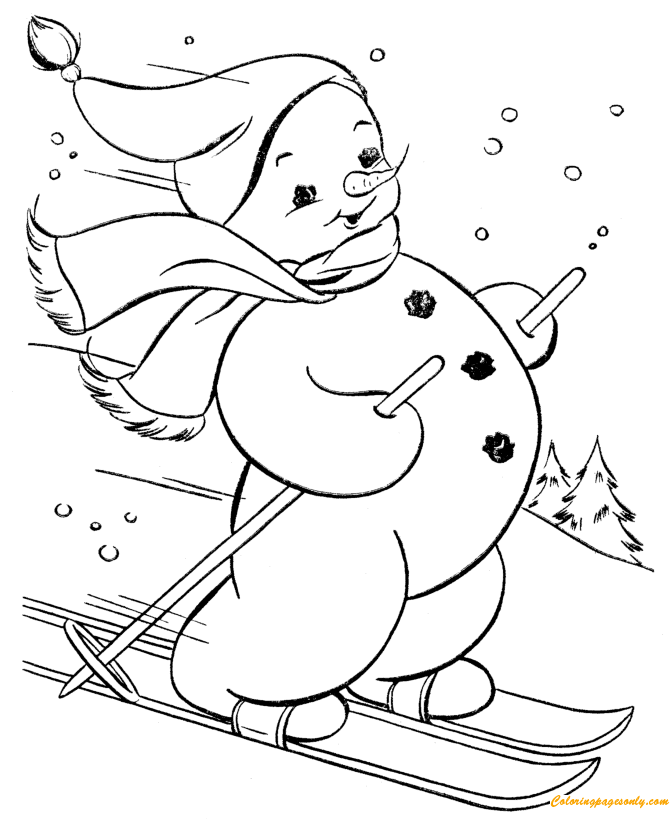 Снеговик на лыжах от Снеговика