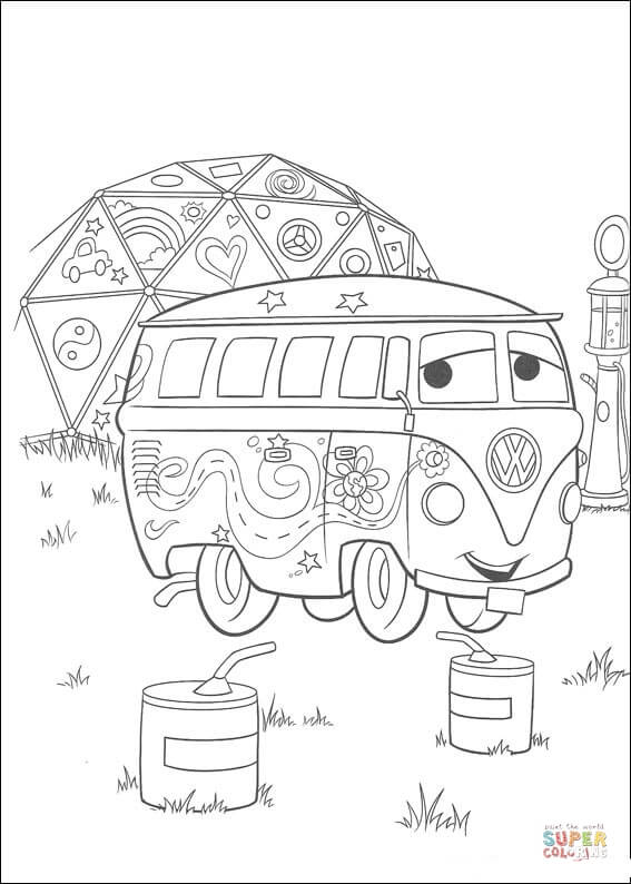 Shy Hippybus From Disney Cars Coloring Pages