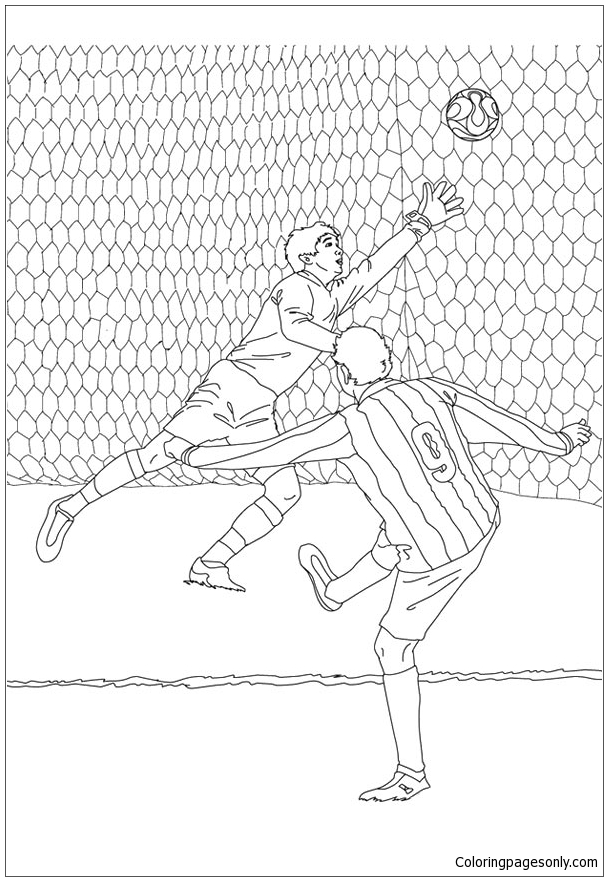 Download Soccer Player Scoring A Goal Coloring Page - Free Coloring Pages Online