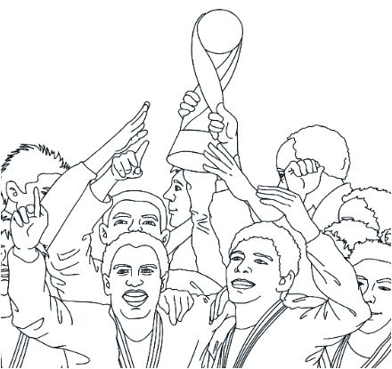 Soccer Team Receiving The Trophy Coloring Pages