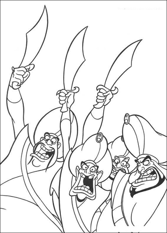Royal Guards from Aladdin Coloring Page