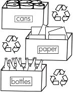 Sorting And Recycling Rubbish Coloring Pages