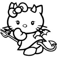 Spicy Hello Kitty Coloring Page