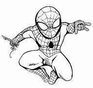 Spider-man Chibi BW Coloring Pages