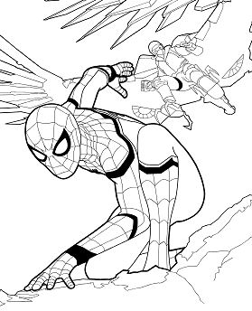 Dibujo para colorear Spider-man Homecoming 1
