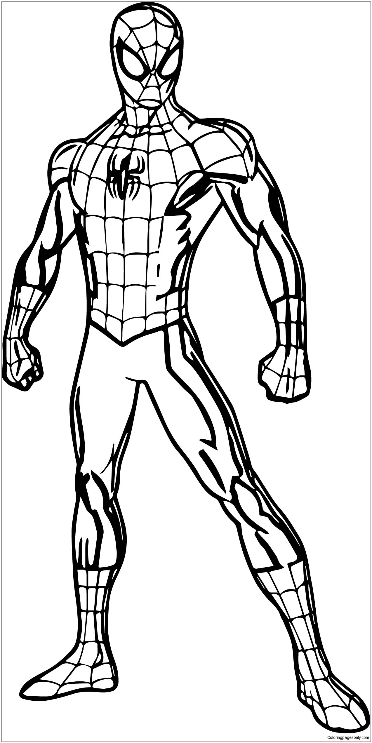 Spider Man Pose Coloring Pages - Spiderman Coloring Pages - Free Printable Coloring Pages Online