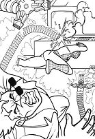 Spiderman Escapes from Villain Coloring Page