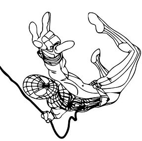 Spiderman Hanging From The Spider Cloth Coloring Page