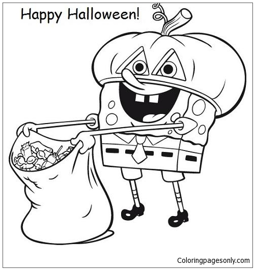 Spongebob Squarepants Halloween Coloring Pages Coloring Pages