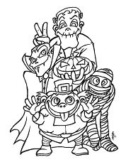 Spooky Monsters Coloring Page
