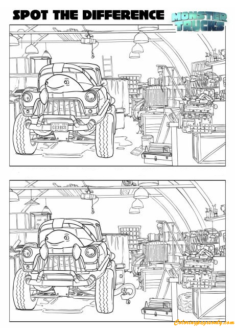 Download Spot The Difference Monster Truck Coloring Pages - Transport Coloring Pages - Free Printable ...