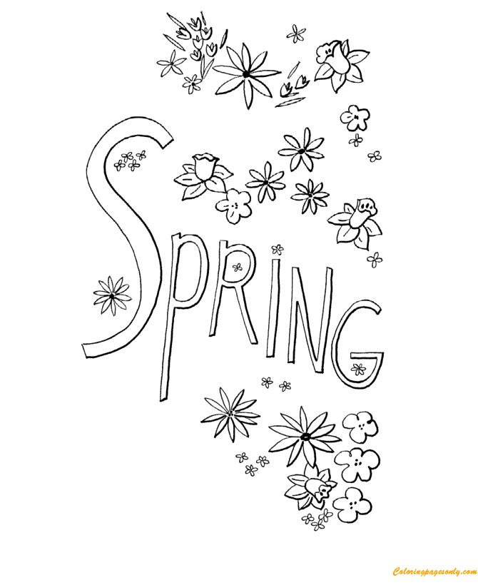 Spring Blooming Flowers Coloring Pages - Nature & Seasons Coloring