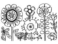 Spring Flowers 3 Coloring Page