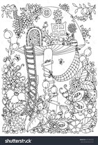 Spring Of Mushroom Coloring Pages