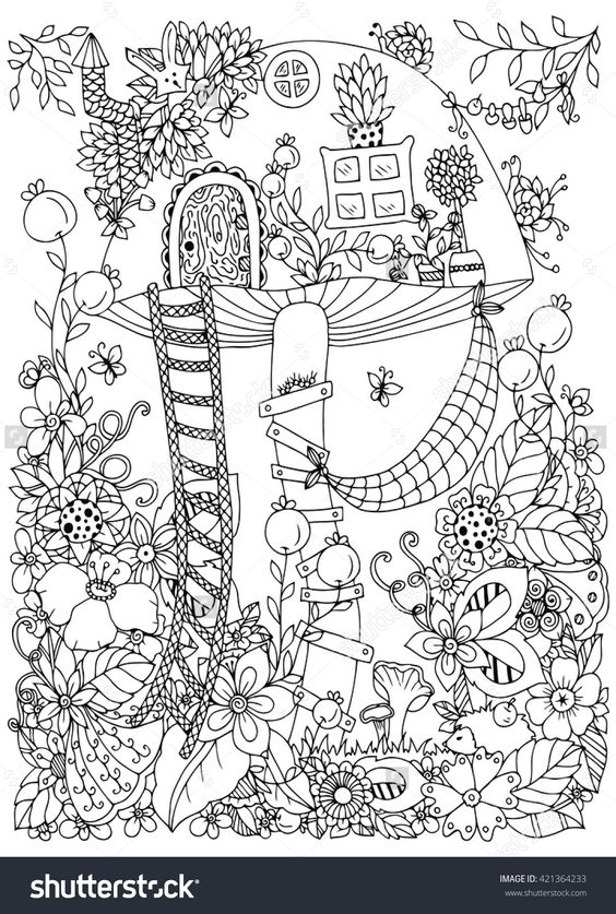 Spring Of Mushroom Coloring Pages