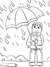 Spring Rain 1 Coloring Pages