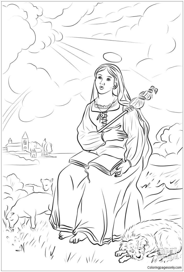 St. Genevieve Coloring Page