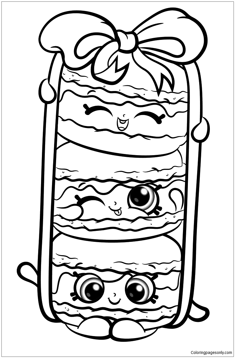 Stack Le Macarons from Shopkins Coloring Page