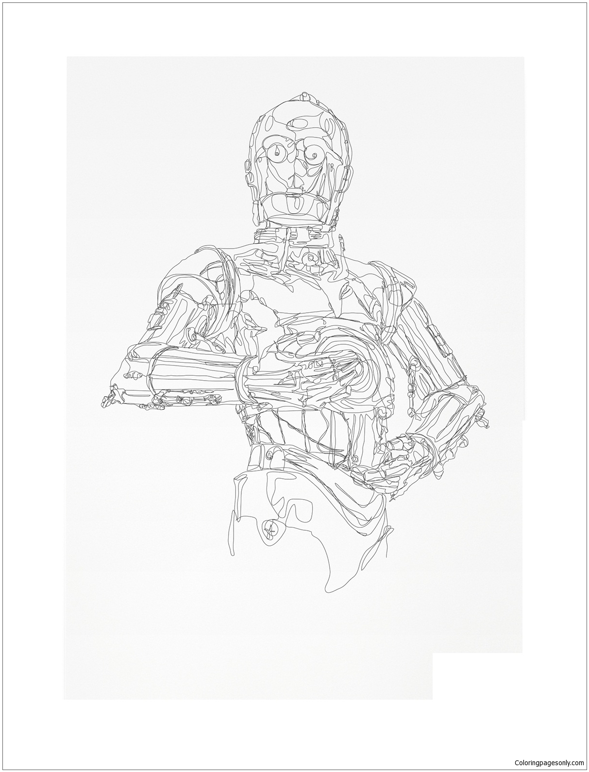 Star Wars - Continuous Line Illustrations Coloring Pages