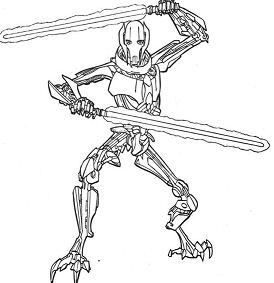 Star Wars Grievous Coloring Page