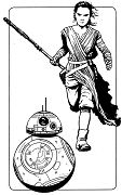 Star Wars Rey and BB8 Coloring Pages