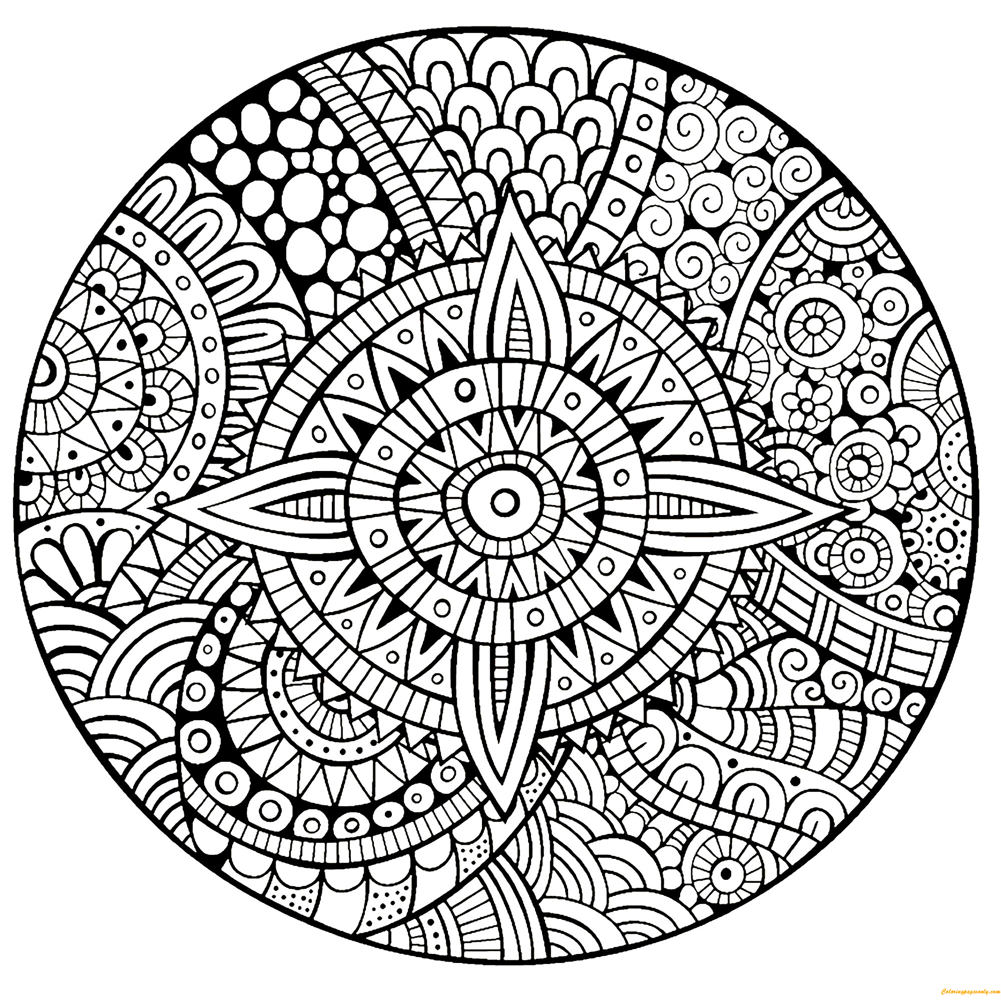 Star With Strange Patterns Coloring Page