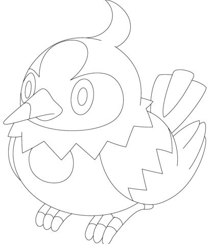 Starly Pokemon Coloring Pages