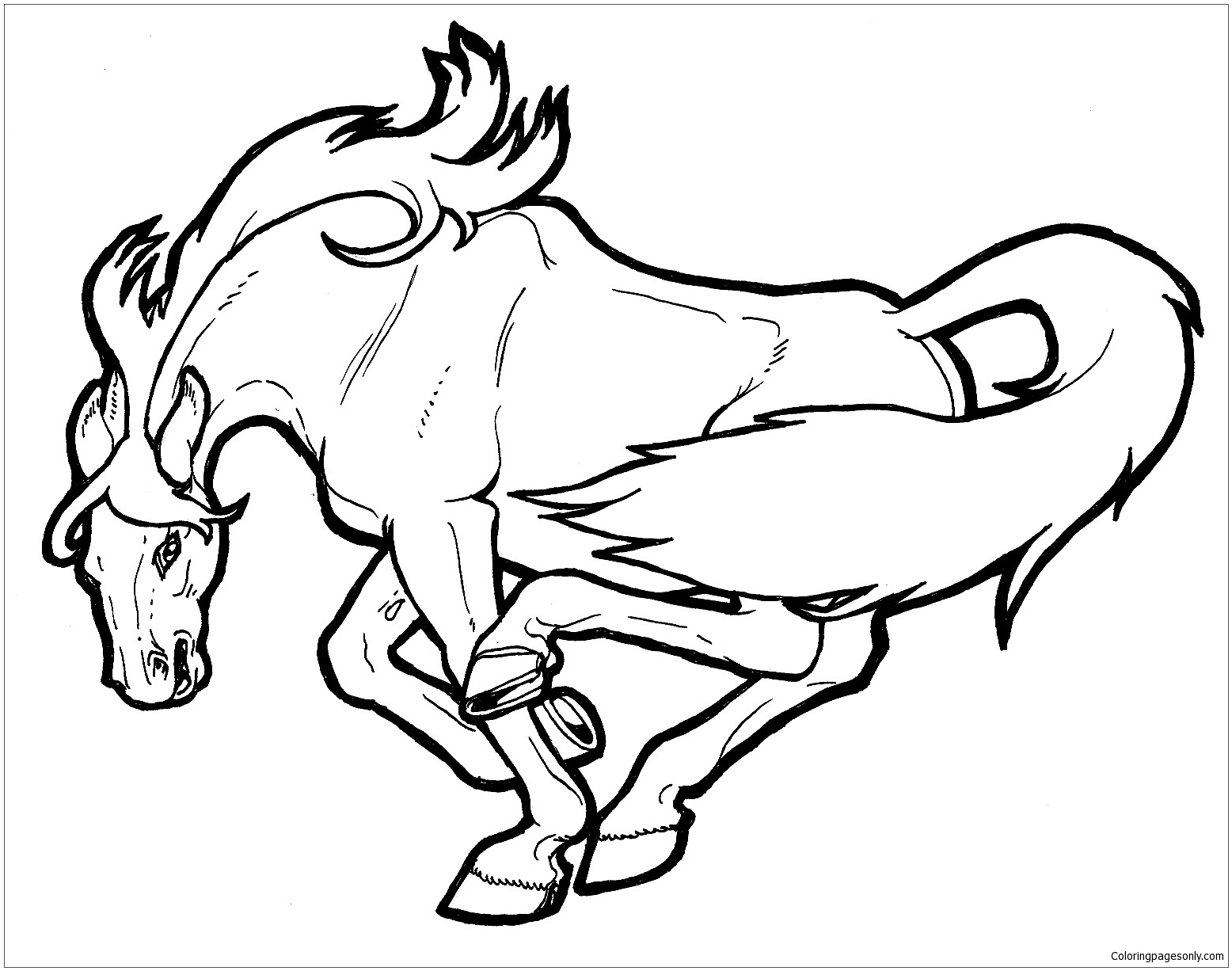 Startling Wild Horse Coloring Pages