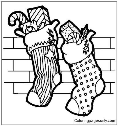Stockings Full Of Christmas Presents Coloring Pages