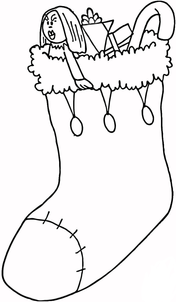 Stockings Lots Of Gifts Coloring Page