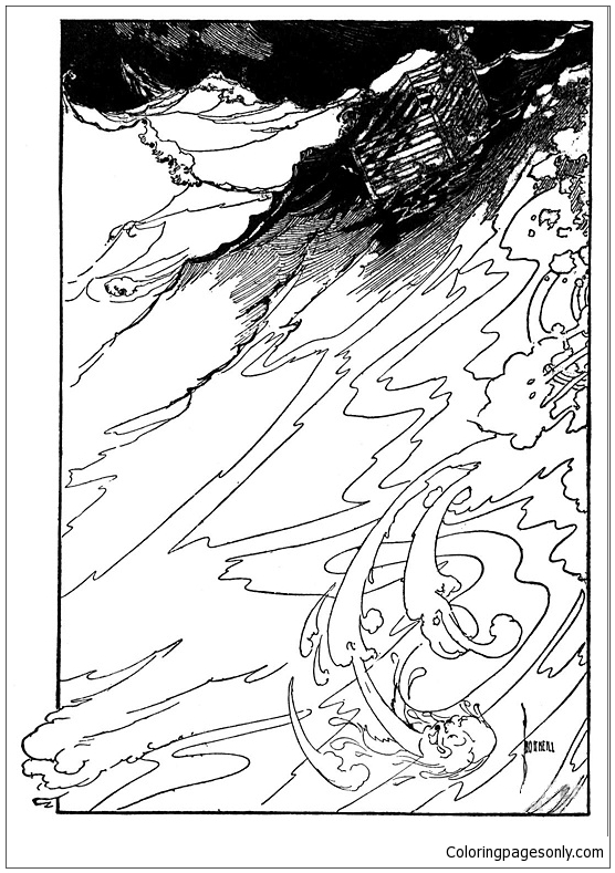 Storm On The Sea Coloring Pages