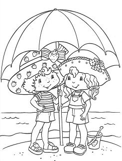Strawberry Shortcake Summer In The Beach Coloring Pages