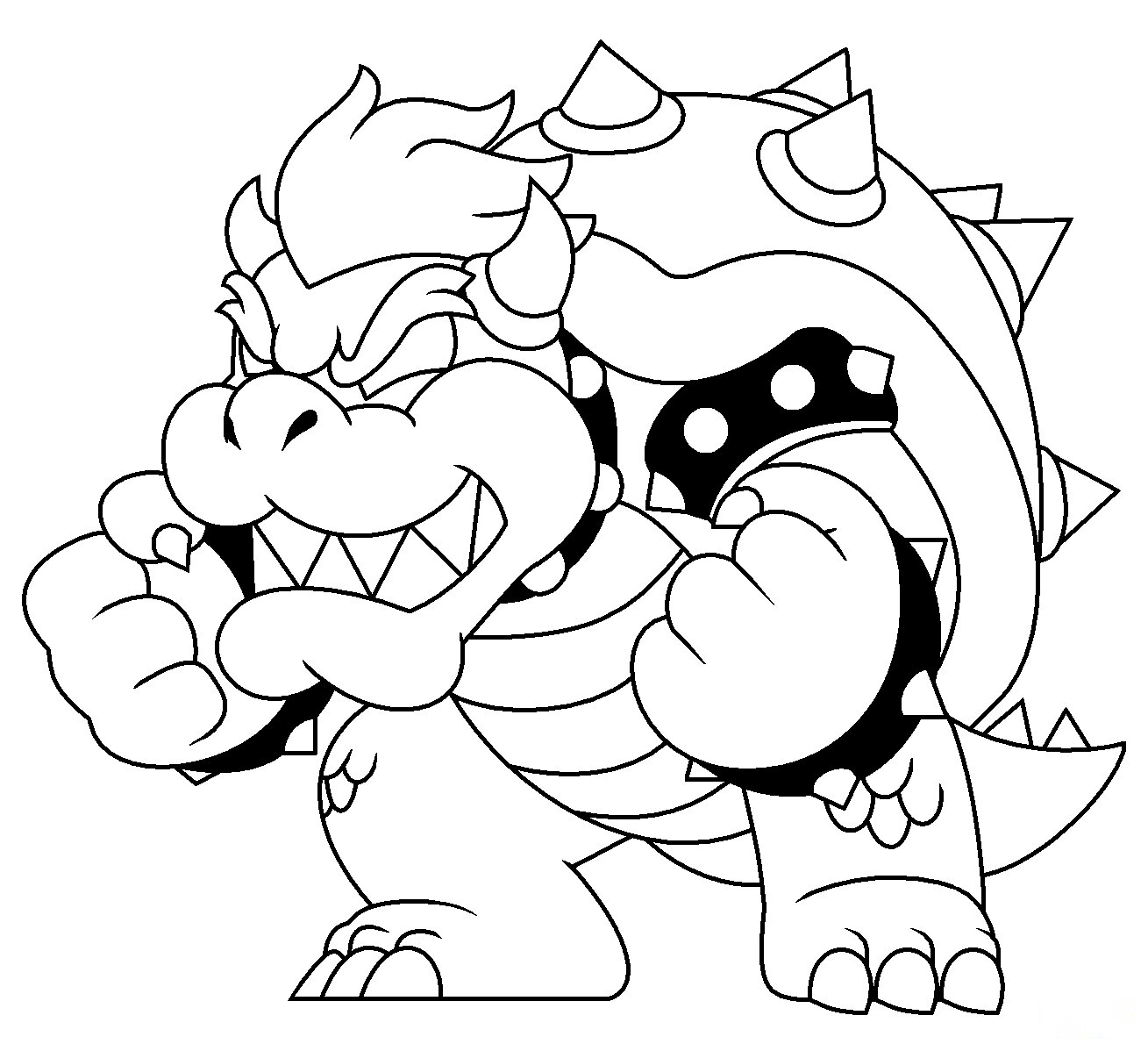 Strength of Bowser in Super Mario 3D World Coloring Page