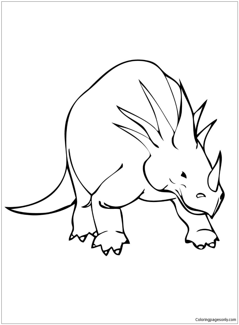 Centrosaurus Dinosaur Coloring Pages For Kids Printable Free - Coloring