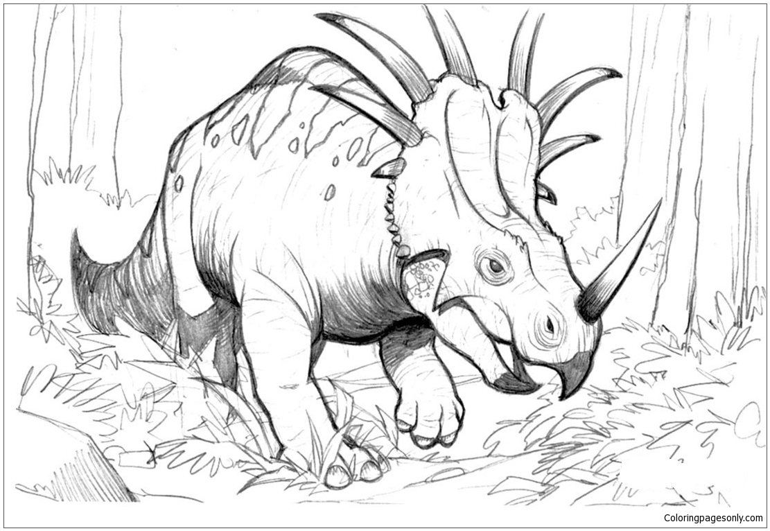 Styracosaurus Dinosaur 3 Coloring Page
