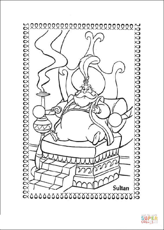The Sultan  from Aladdin Coloring Pages