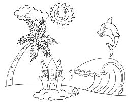 Summer Beach 2 Coloring Page