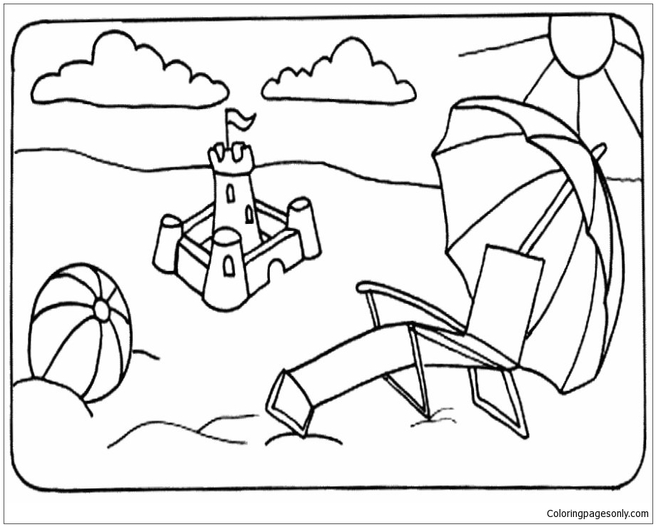 Summer Beach Coloring Pages - Beach Coloring Pages - Coloring Pages For