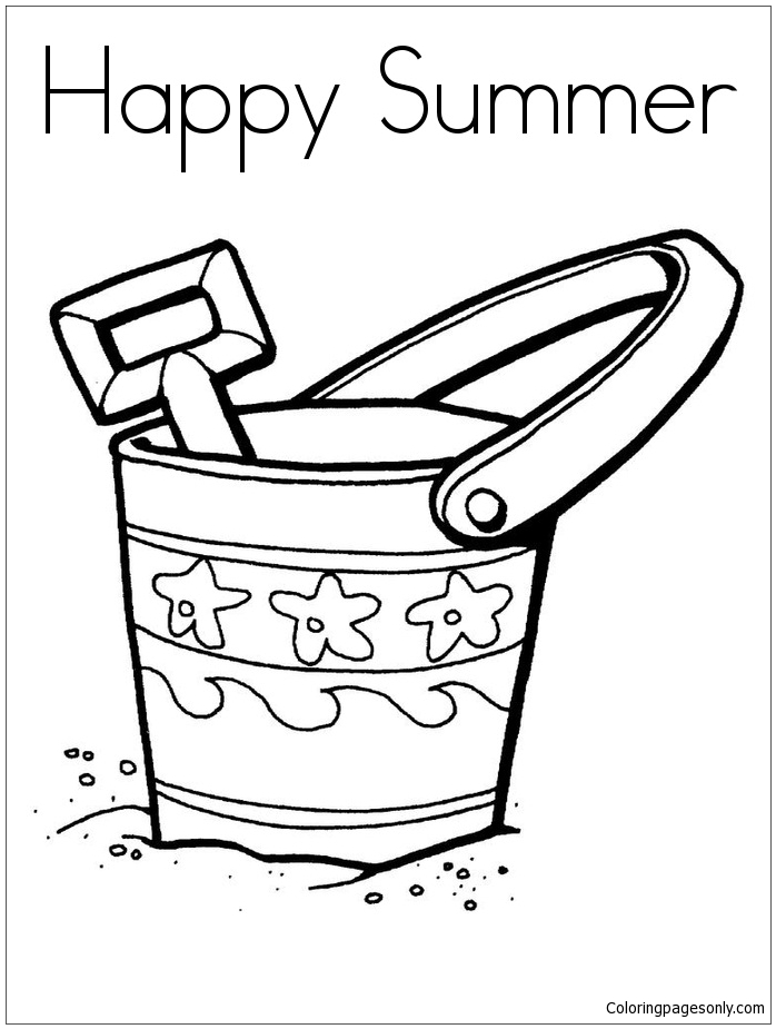 Summer Bucket And Shovel Coloring Pages
