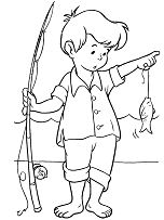 Summer Fishing Coloring Page