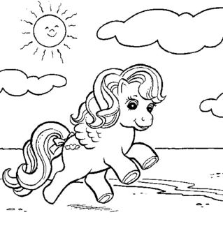 vacaciones de verano para pony para colorear página
