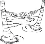 Summer Vacation With A Hammock Coloring Pages