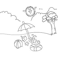 Summer Vacation Coloring Page