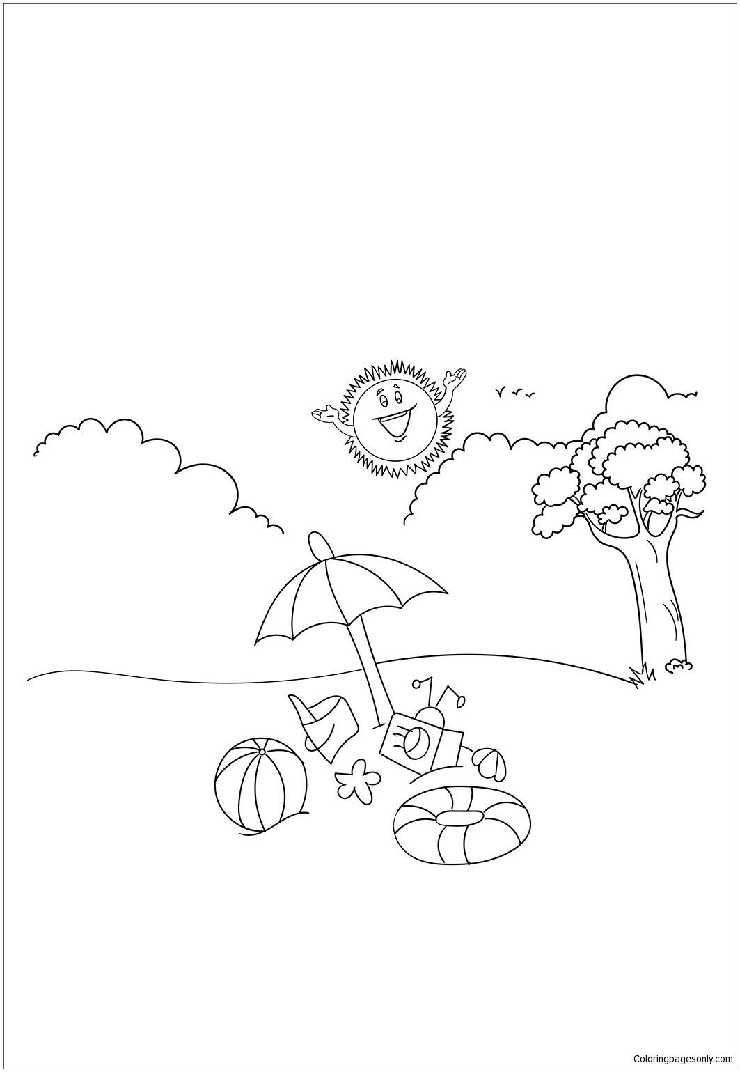 Summer Vacation Coloring Page Free Printable Coloring Pages